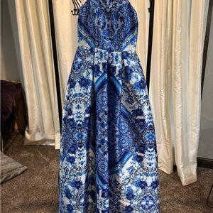 Speechless White and Blue Dress prom dress.